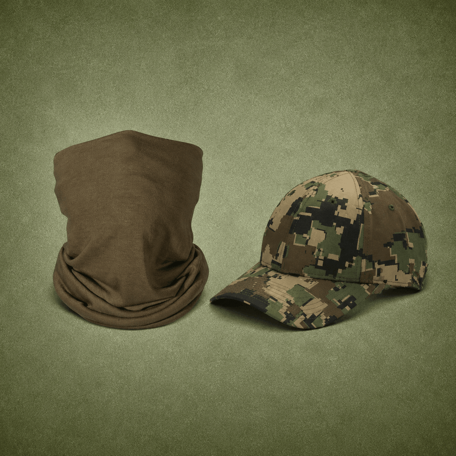KIT BALACLAVA COYOTE + POLY CAMO US4CES CAP